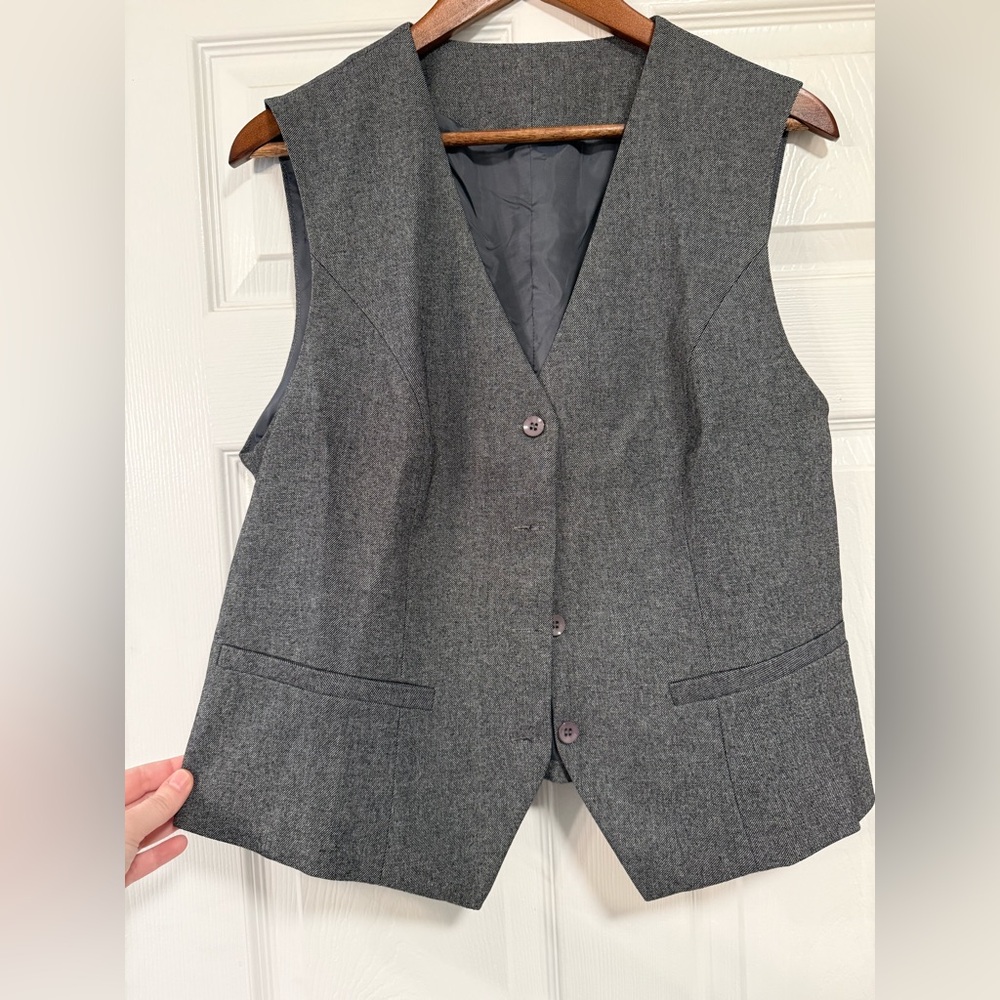 Gray Button-Up Vest